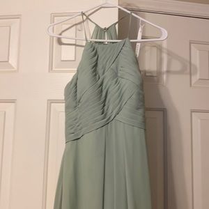 Azazie Ginger dress in dusty sage, size A6